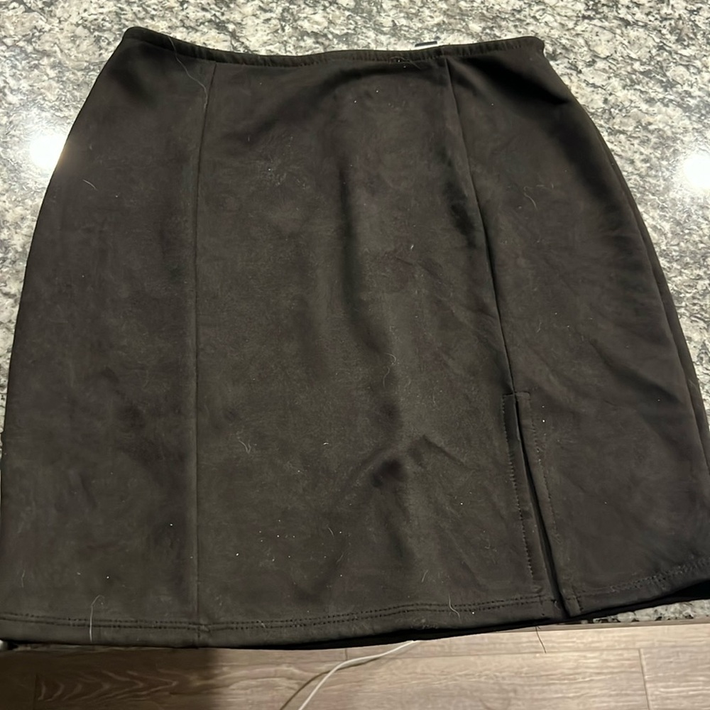 Suede mini skirt